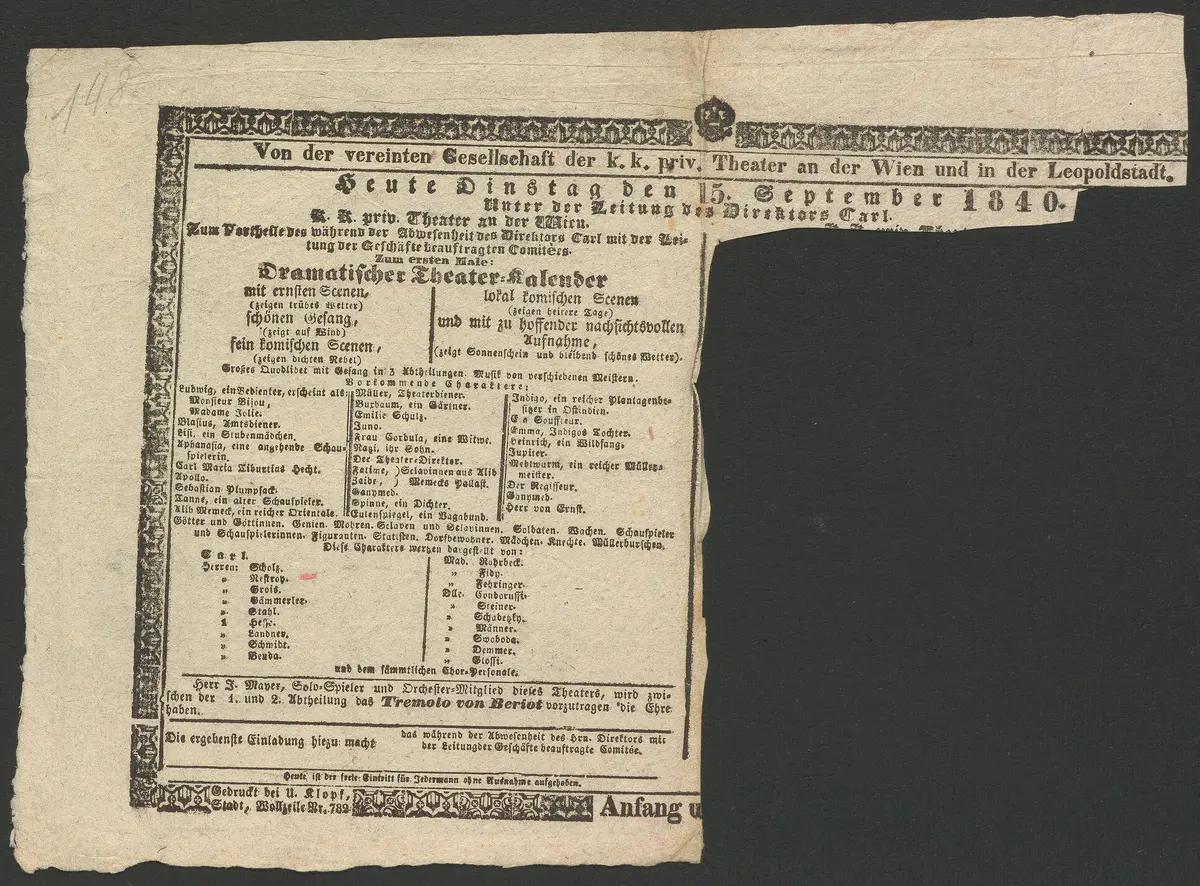 Dramatischer Theater-Kalender