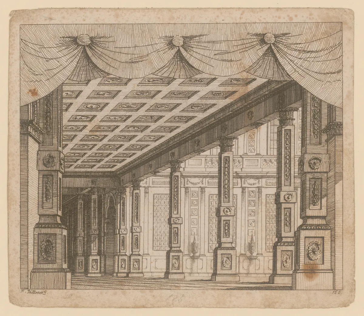 ohne Titel, Titel der Serie: Theaterdecorationen nach den Originalskitzen des k.k. Hoftheatermahlers Joseph Platzer radirt und verlegt von Norbert Bittner