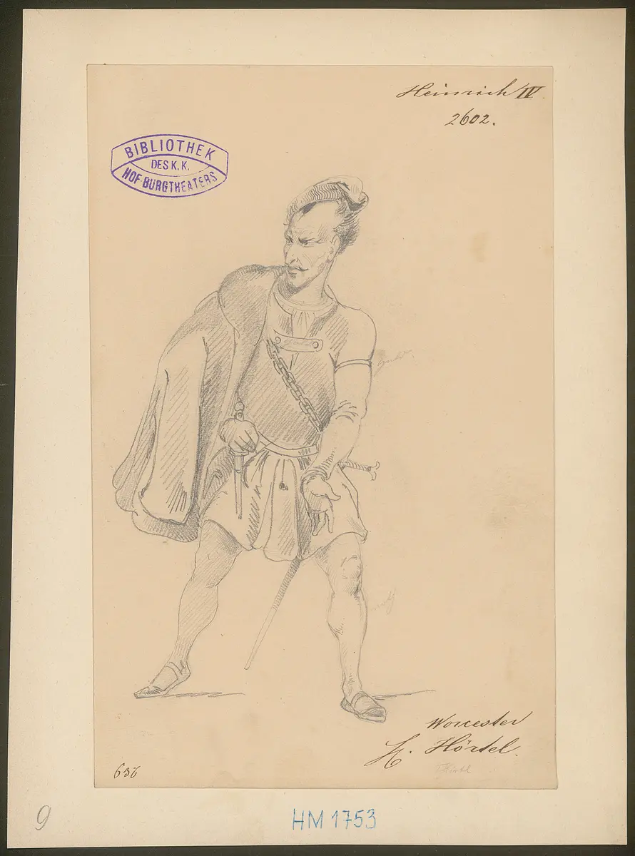 König Heinrich der Vierte, Suchtitel: Heinrich IV., Originaltitel: King Henry IV, Titel der Serie: Figurinen des k.k. Hof-Burgtheaters