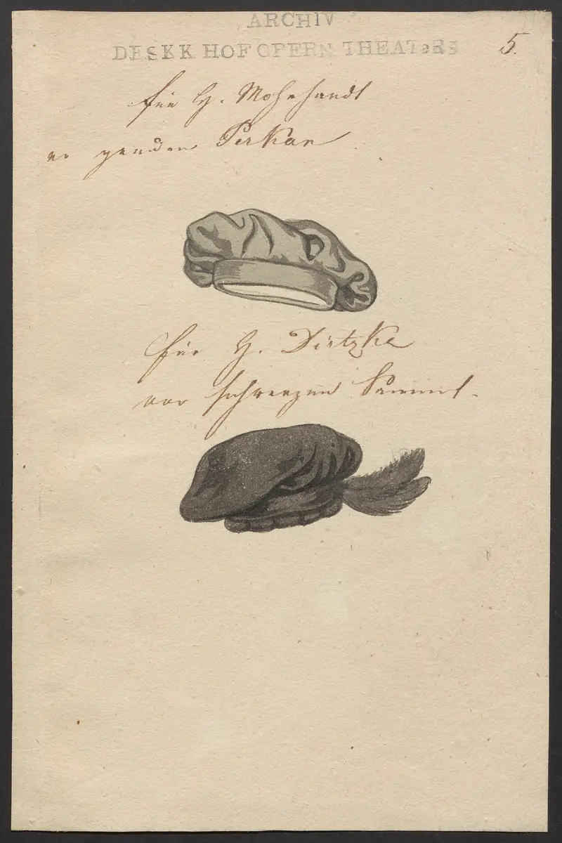 Michel Angelo, Titel der Serie: Figurinen des k.k. Hofoperntheaters