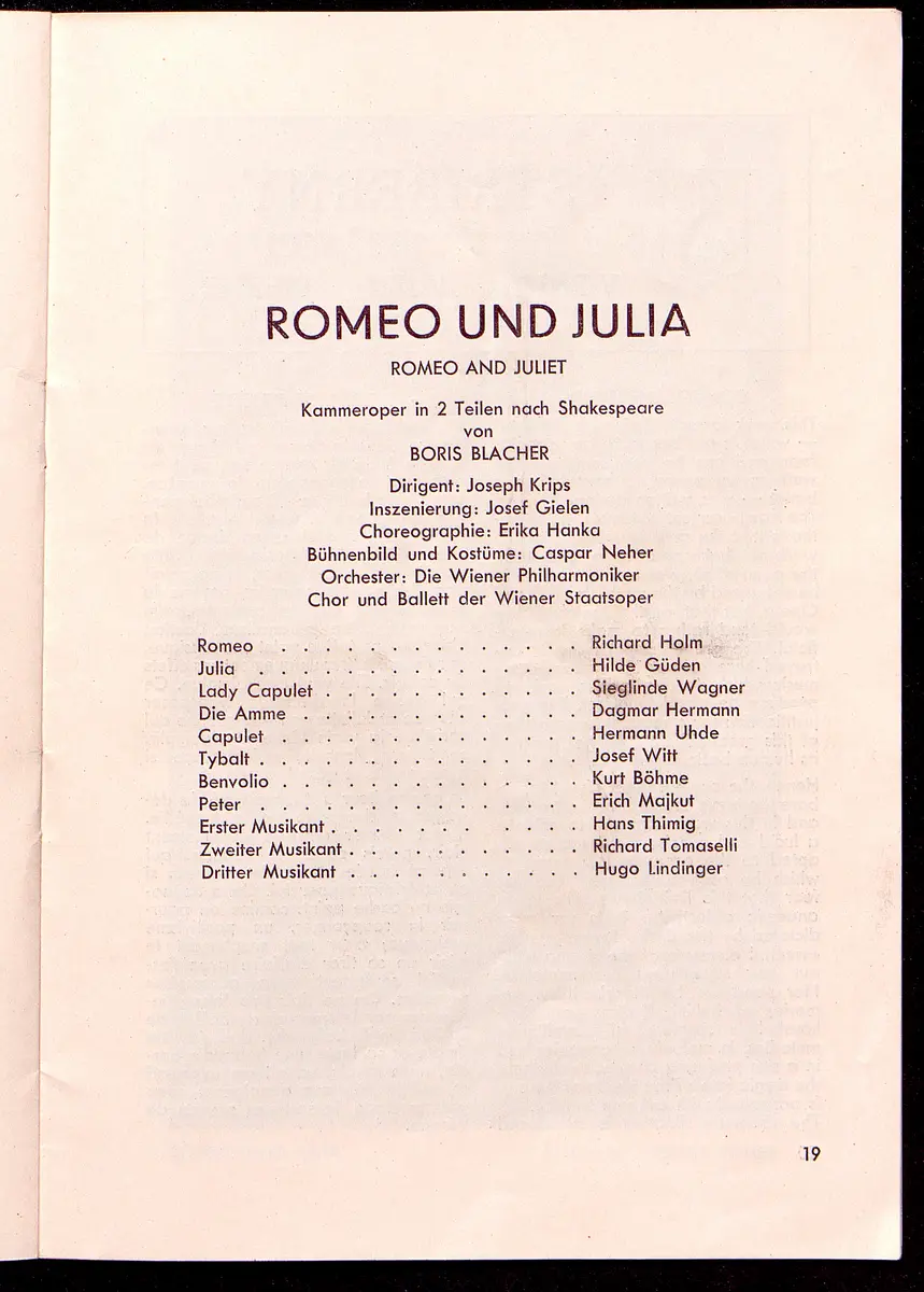 Der Raub der Lukrezia, Romeo und Julia
