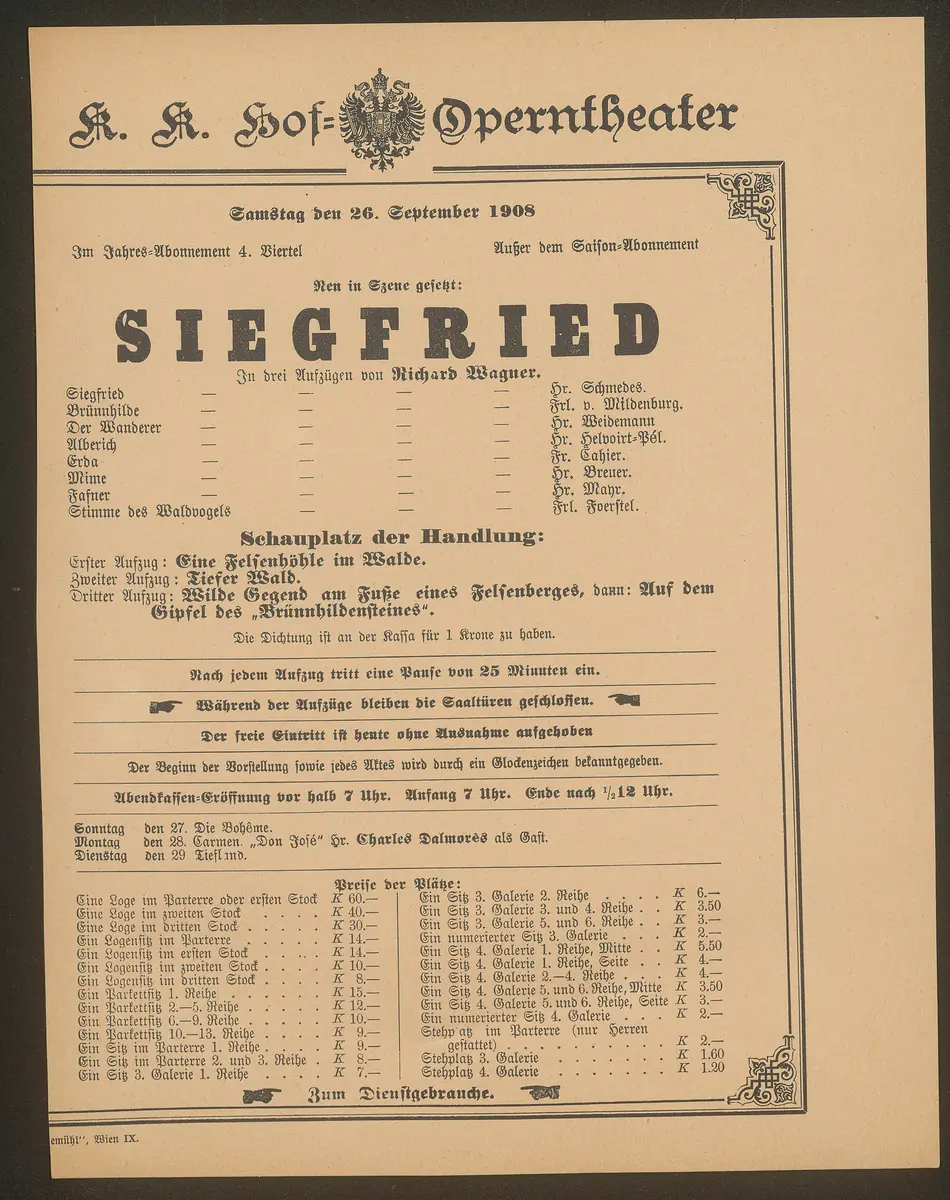 Siegfried, Weiterer Titel: Der Ring des Nibelungen