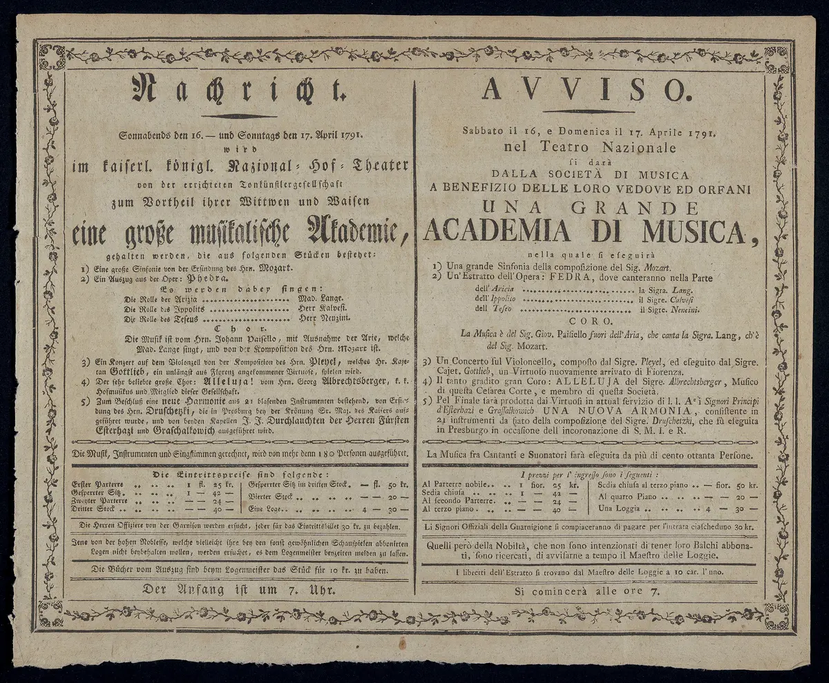 eine große musikalische Akademie, Verweis auf Stücktitel: Phedra