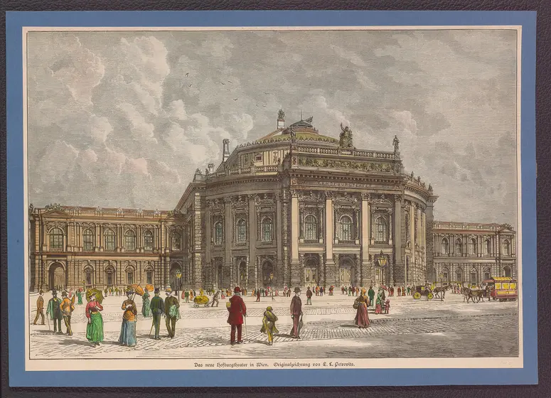 Wien, Burgtheater, Titel in Vorlageform: Das neue Hofburgtheater in Wien