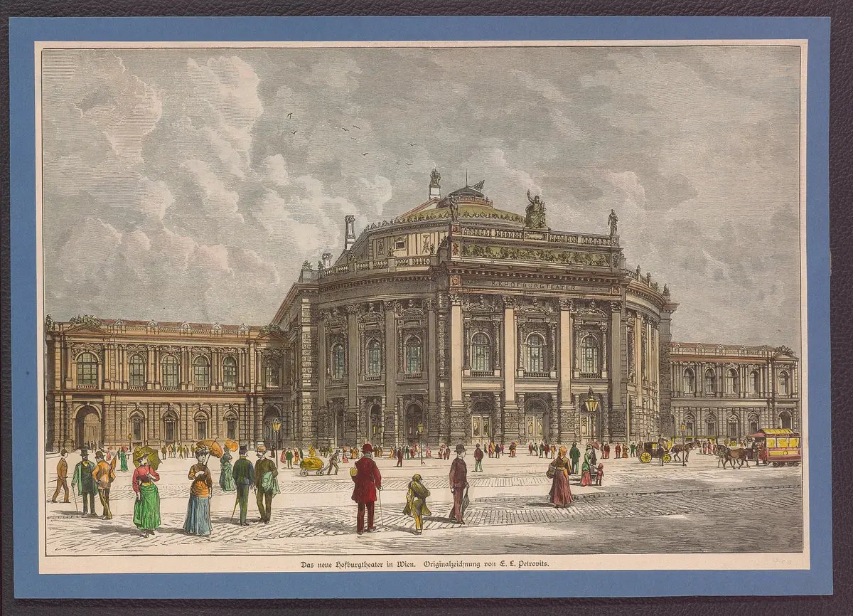 Wien, Burgtheater, Titel in Vorlageform: Das neue Hofburgtheater in Wien