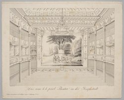 Wien, Theater in der Josefstadt, Titel in Vorlageform: Das neue k.k.privl. Theater in der Josefstadt, Titel der Serie: Gallerie interessanter und drolliger Scenen, Name der Zeitschrift: Wiener Theaterzeitung