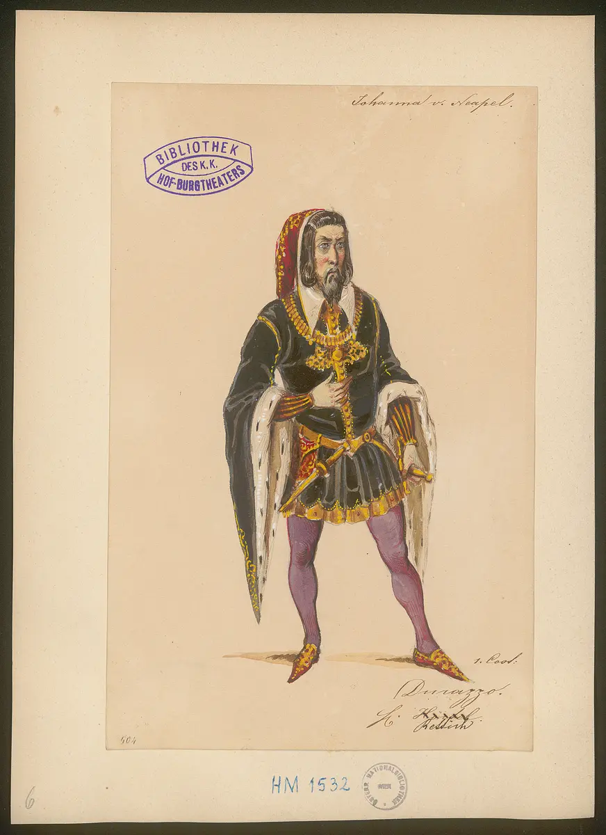 Johanna von Neapel, Titel der Serie: Figurinen des k.k. Hof-Burgtheaters