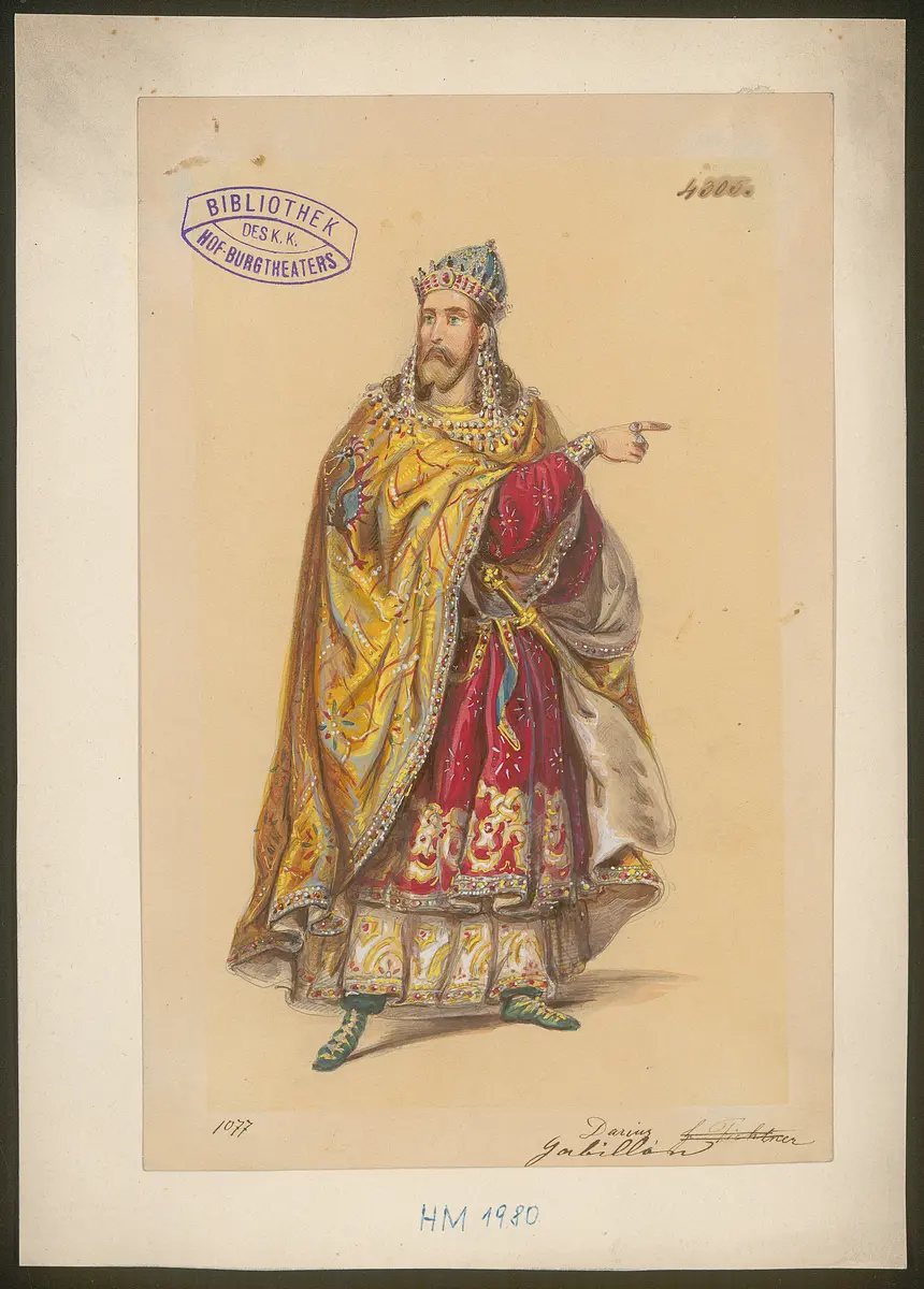 Alexander und Darius, Titel der Serie: Figurinen des k.k. Hof-Burgtheaters