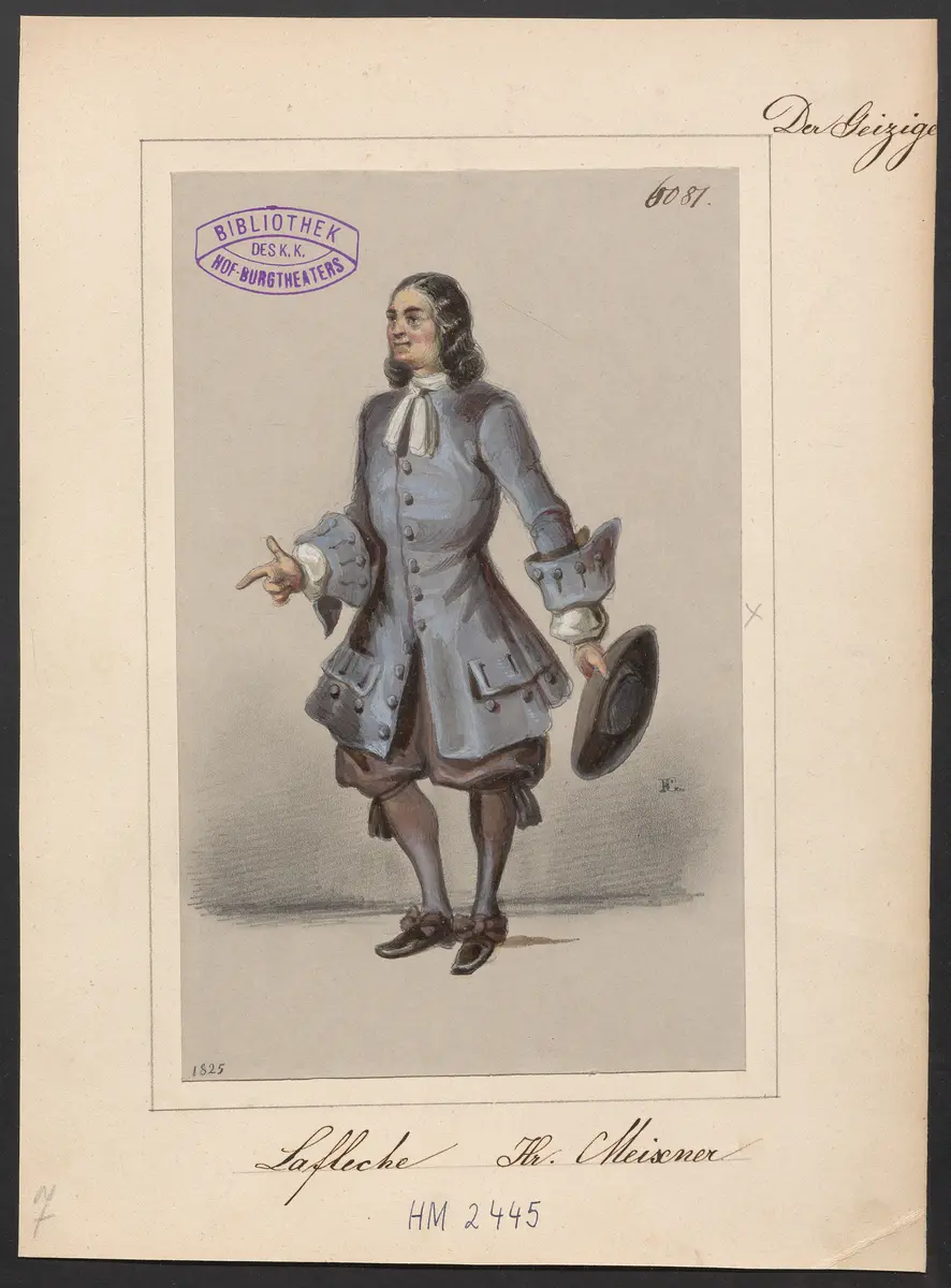 Der Geizige, Originaltitel: L'Avare, Titel der Serie: Figurinen des k.k. Hof-Burgtheaters