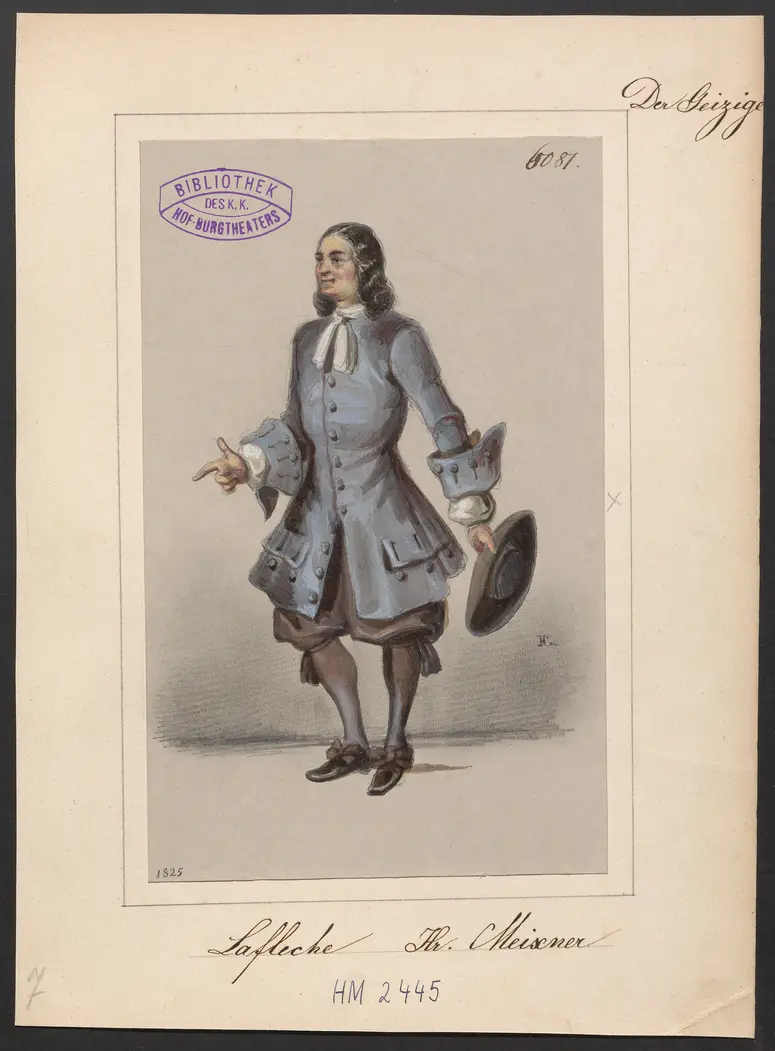 Der Geizige, Originaltitel: L'Avare, Titel der Serie: Figurinen des k.k. Hof-Burgtheaters