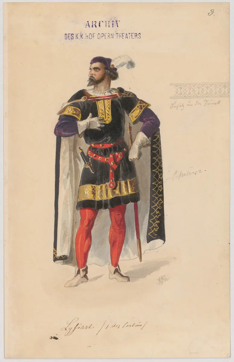 Euryanthe, Titel der Serie: Figurinen des k.k. Hofoperntheaters