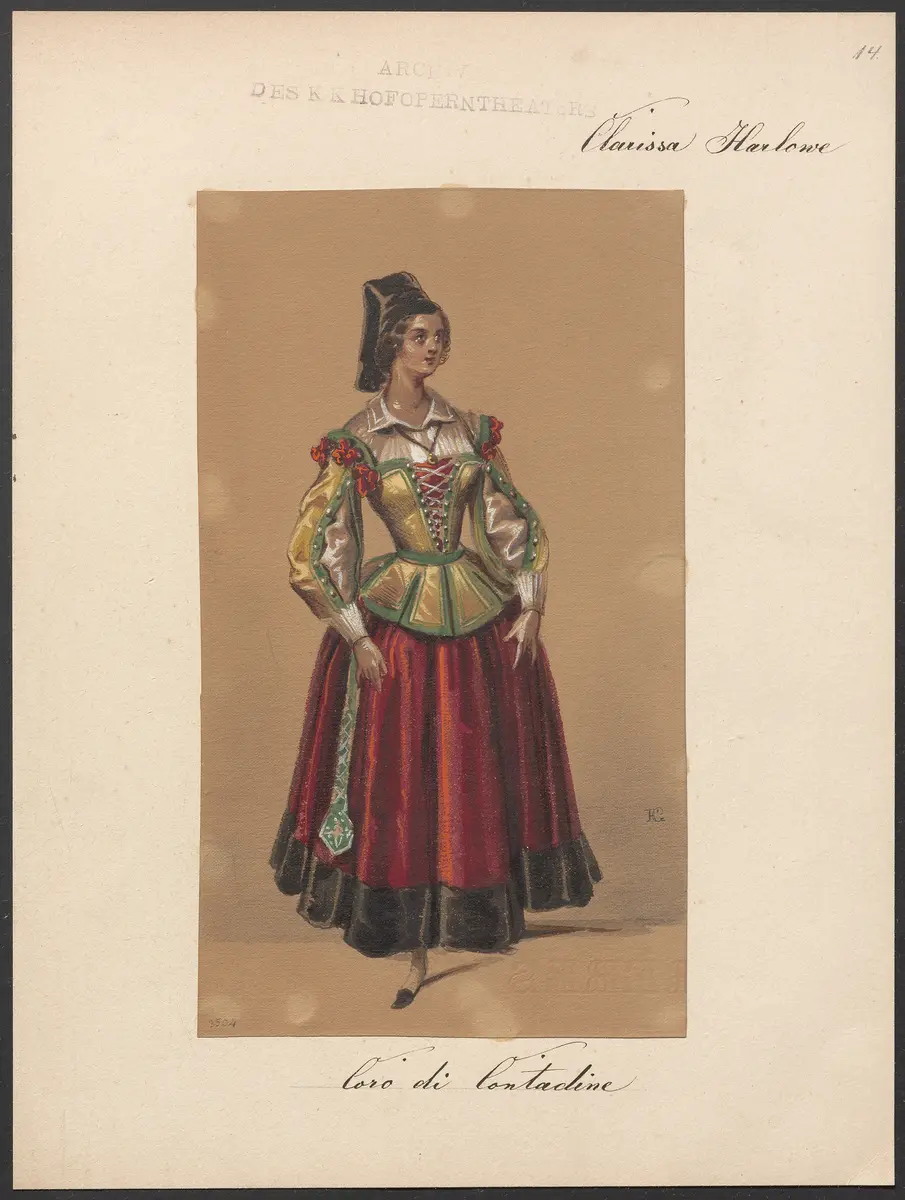Clarissa Harlowe, Titel der Serie: Figurinen des k.k. Hofoperntheaters
