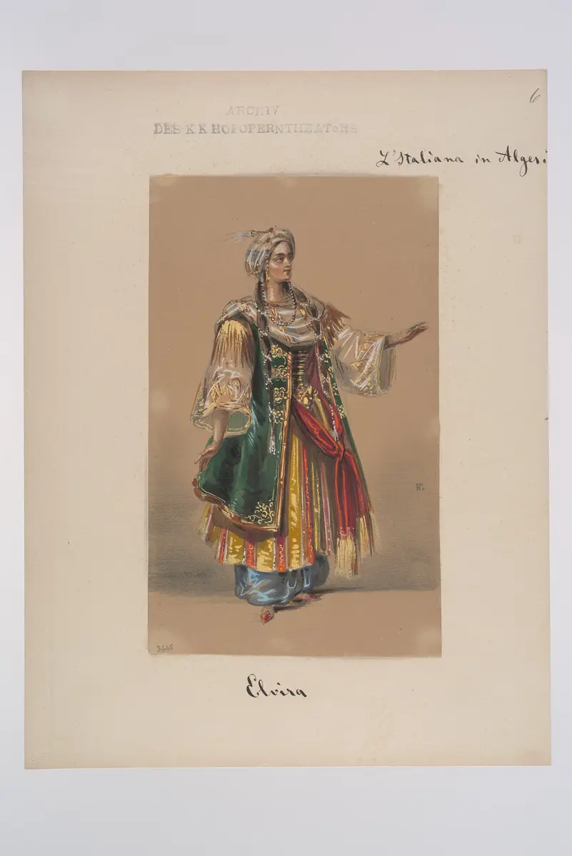 Die Italienerin in Algier, Originaltitel: L'italiana in Algeri, Titel der Serie: Figurinen des k.k. Hofoperntheaters