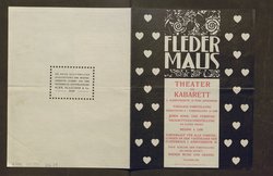 Kabarett Fledermaus, Titel in Vorlageform: Fledermaus Theater und Kabarett, Verweis auf Stücktitel: Die Naiven, Verweis auf Stücktitel: Im Garten, Verweis auf Stücktitel: Der Kabarettgedanke, Der Petroleumkönig