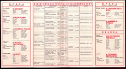 Salzburger Festspiele 1939, Titel in Vorlageform: Salzburg Festival, Verweis auf Stücktitel: Die Entführung aus dem Serail, Verweis auf Stücktitel: Le nozze di figaro, Verweis auf Stücktitel: Der Freischütz, Verweis auf Stücktitel: Il Barbiere di Siviglia, Verweis auf Stücktitel: Don Giovanni, Verweis auf Stücktitel: Falstaff, Verweis auf Stücktitel: Der Rosenkavalier, Verweis auf Stücktitel: Viel Lärm um nichts, Verweis auf Stücktitel: Der Bürger als Edelmann