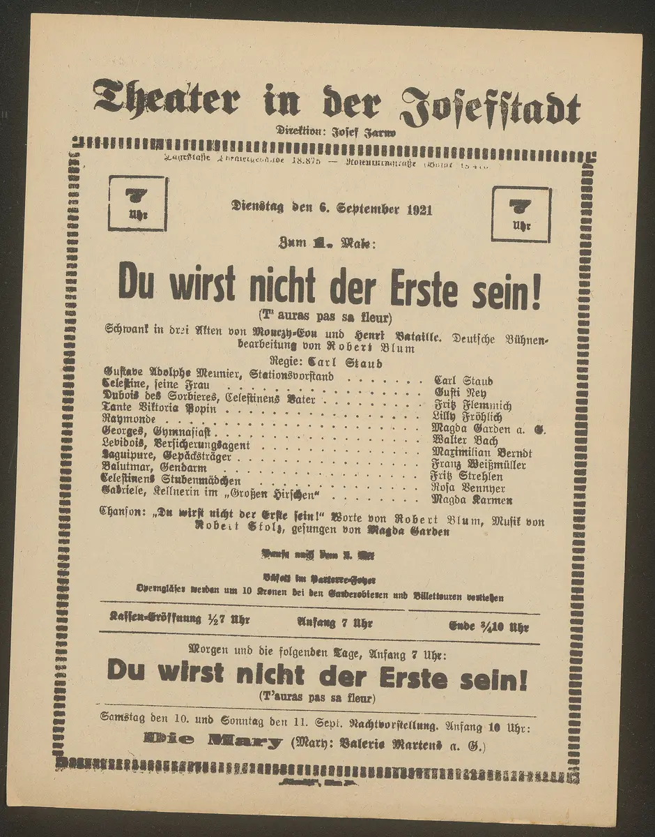 Du wirst nicht der Erste sein, T'auras pas sa fleur (Originaltitel)