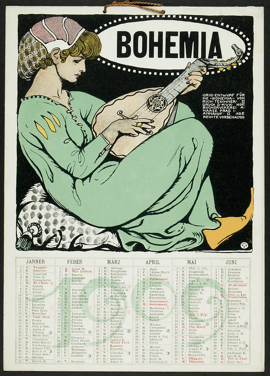 Bohemia. Wandkalender 1909