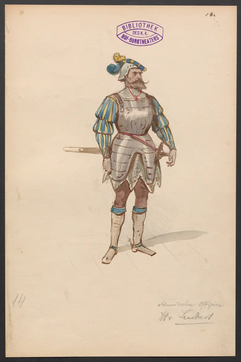 Gustav Wasa, oder Maske für Maske, Titel der Serie: Figurinen des k.k. Hof-Burgtheaters