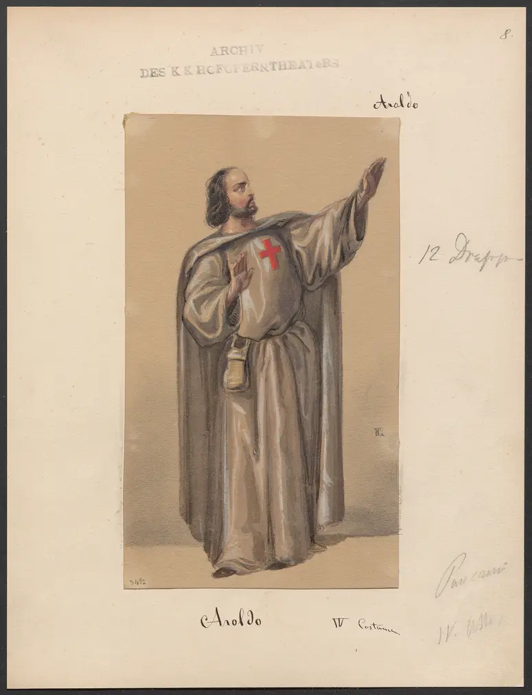 Aroldo, Titel der Serie: Figurinen des k.k. Hofoperntheaters