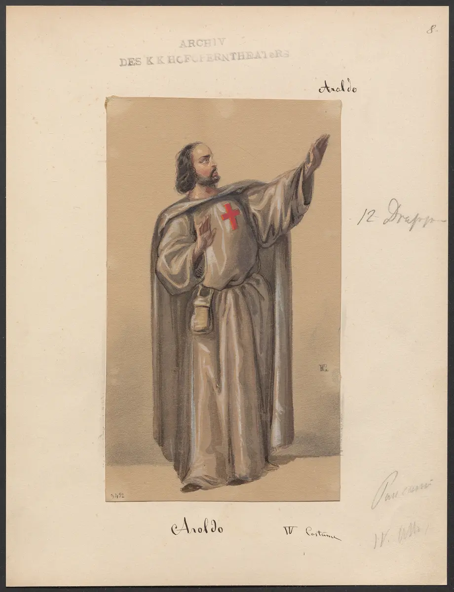 Aroldo, Titel der Serie: Figurinen des k.k. Hofoperntheaters