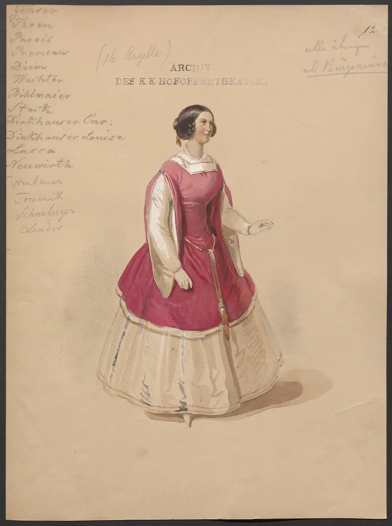 Die Rose von Castilien, Originaltitel: The Rose of Castille, Titel der Serie: Figurinen des k.k. Hofoperntheaters