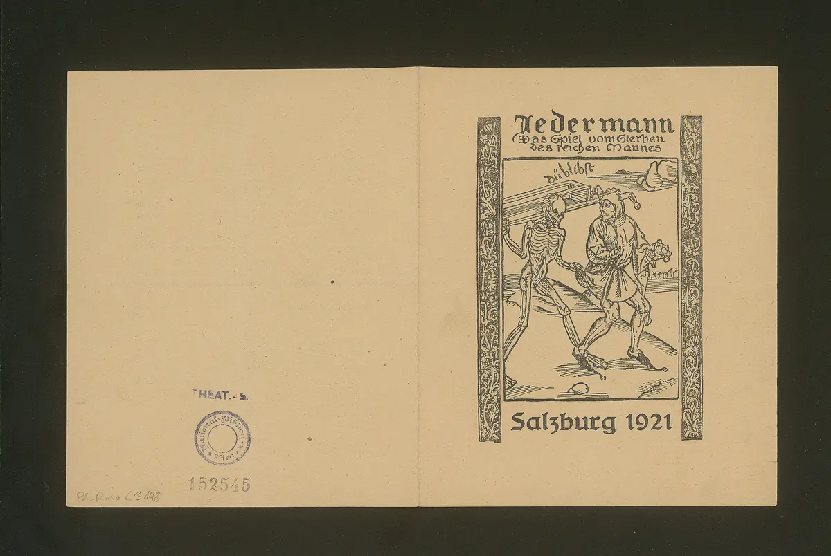 Jedermann, Titel in Vorlageform: Jedermann. Das Spiel vom Sterben des reichen Mannes