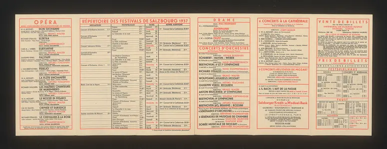 Salzburger Festspiele 1937, Titel in Vorlageform: Salzbourg Festivals 1937, Verweis auf Stücktitel: Don Giovanni, Verweis auf Stücktitel: Elektra, Verweis auf Stücktitel: Euryanthe, Verweis auf Stücktitel: Falstaff, Verweis auf Stücktitel: Fidelio, Verweis auf Stücktitel: Die Meistersinger von Nürnberg, Verweis auf Stücktitel: Le nozze di figaro, Verweis auf Stücktitel: Orpheus und Eurydike, Verweis auf Stücktitel: Der Rosenkavalier, Verweis auf Stücktitel: Die Zauberflöte, Verweis auf Stücktitel: Jedermann, Verweis auf Stücktitel: Faust