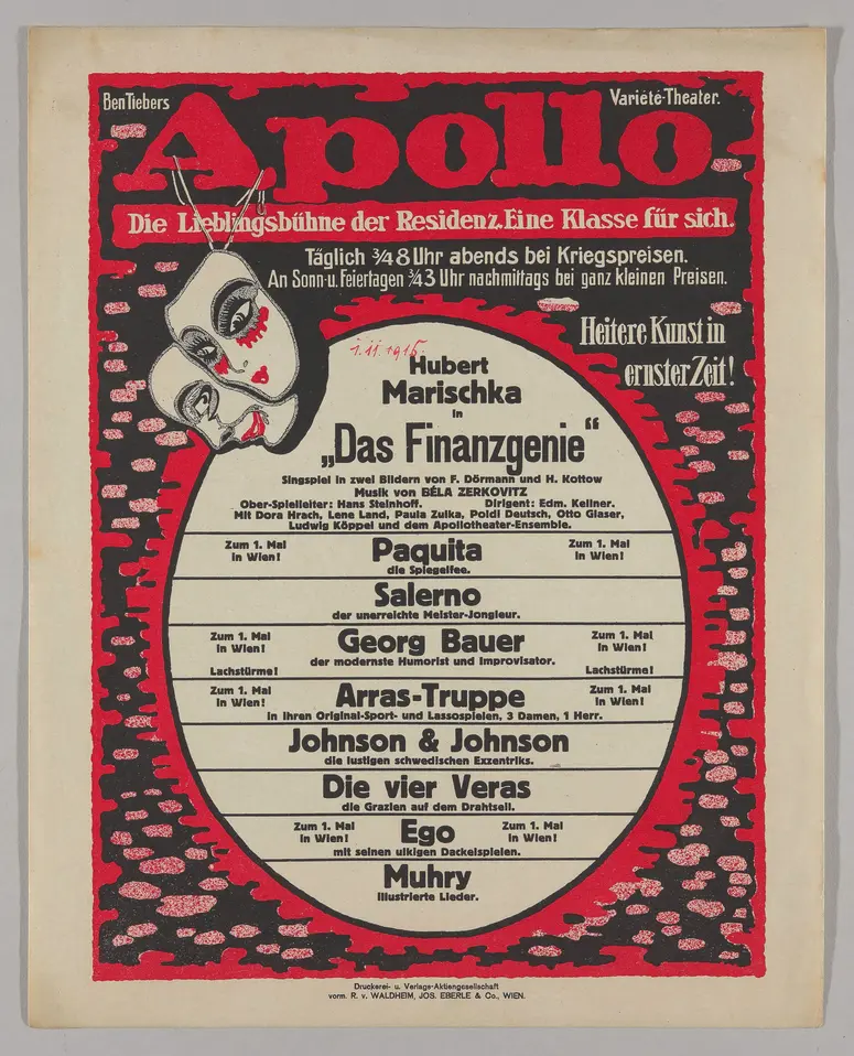Ben Tieber's Apollo Varieté-Theater, Verweis auf Stücktitel: Das Finanzgenie!