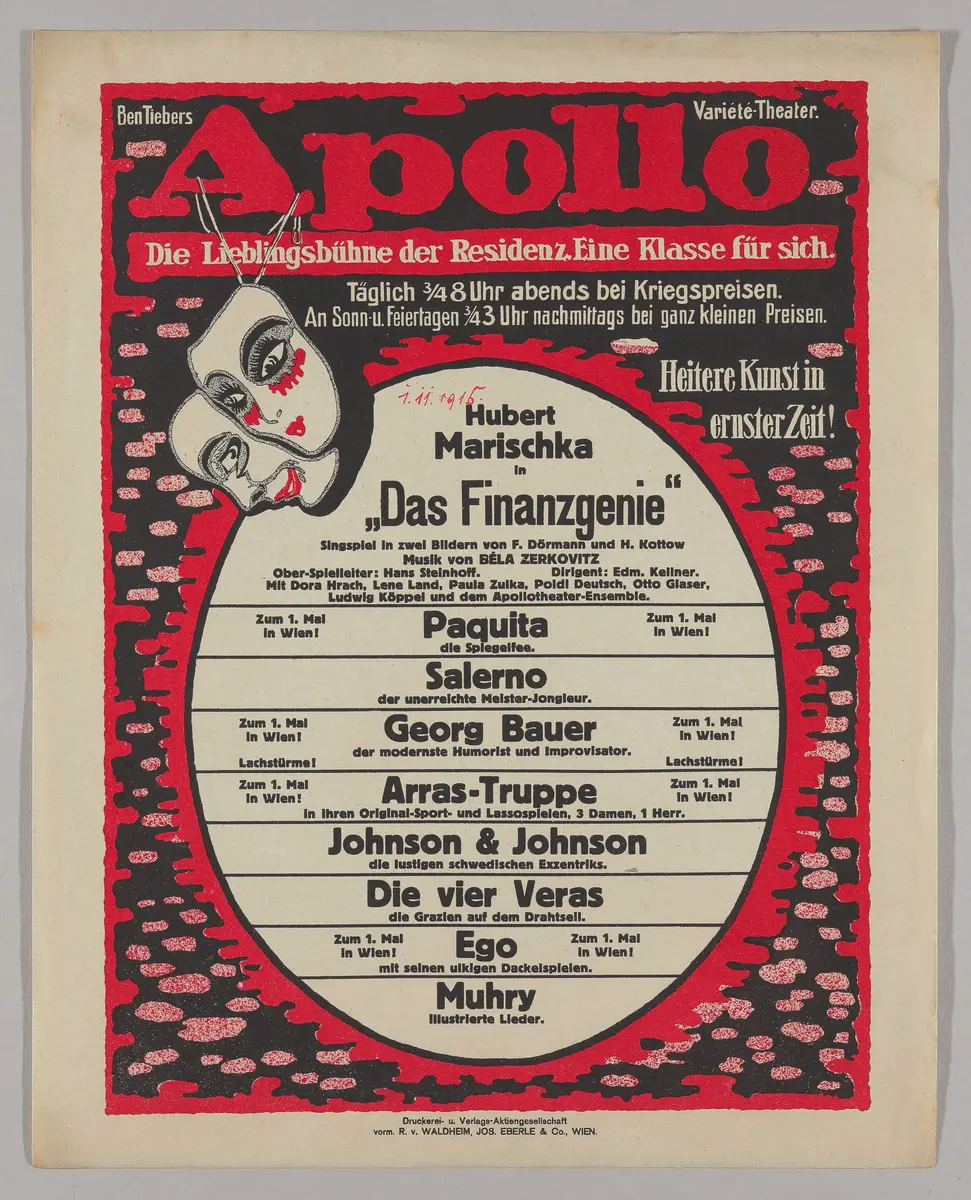 Ben Tieber's Apollo Varieté-Theater, Verweis auf Stücktitel: Das Finanzgenie!