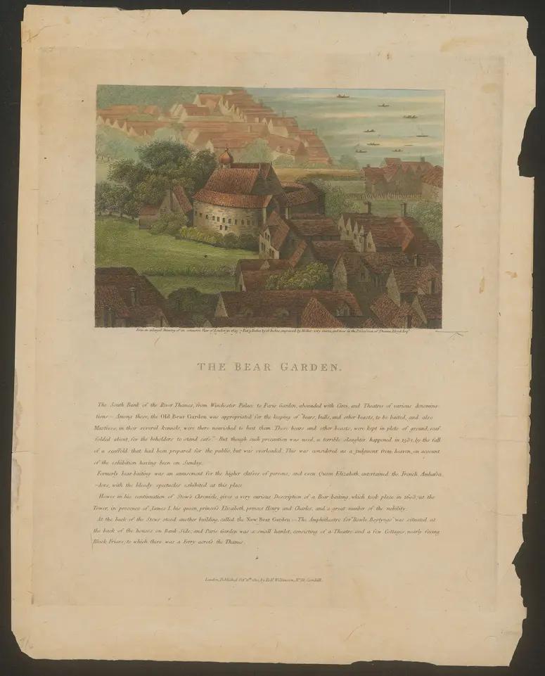 London, Bear Garden, Titel in Vorlageform: The Bear Garden, Titel der Serie: Londina Illustrata