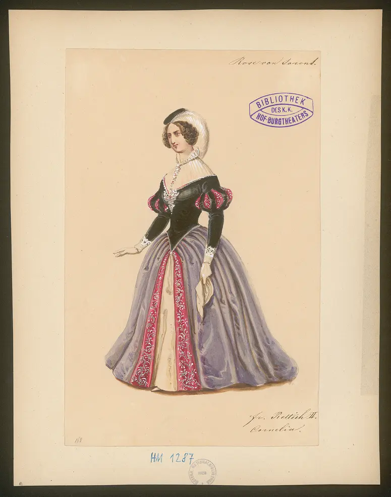 Die Rose von Sorrent, Titel der Serie: Figurinen des k.k. Hof-Burgtheaters