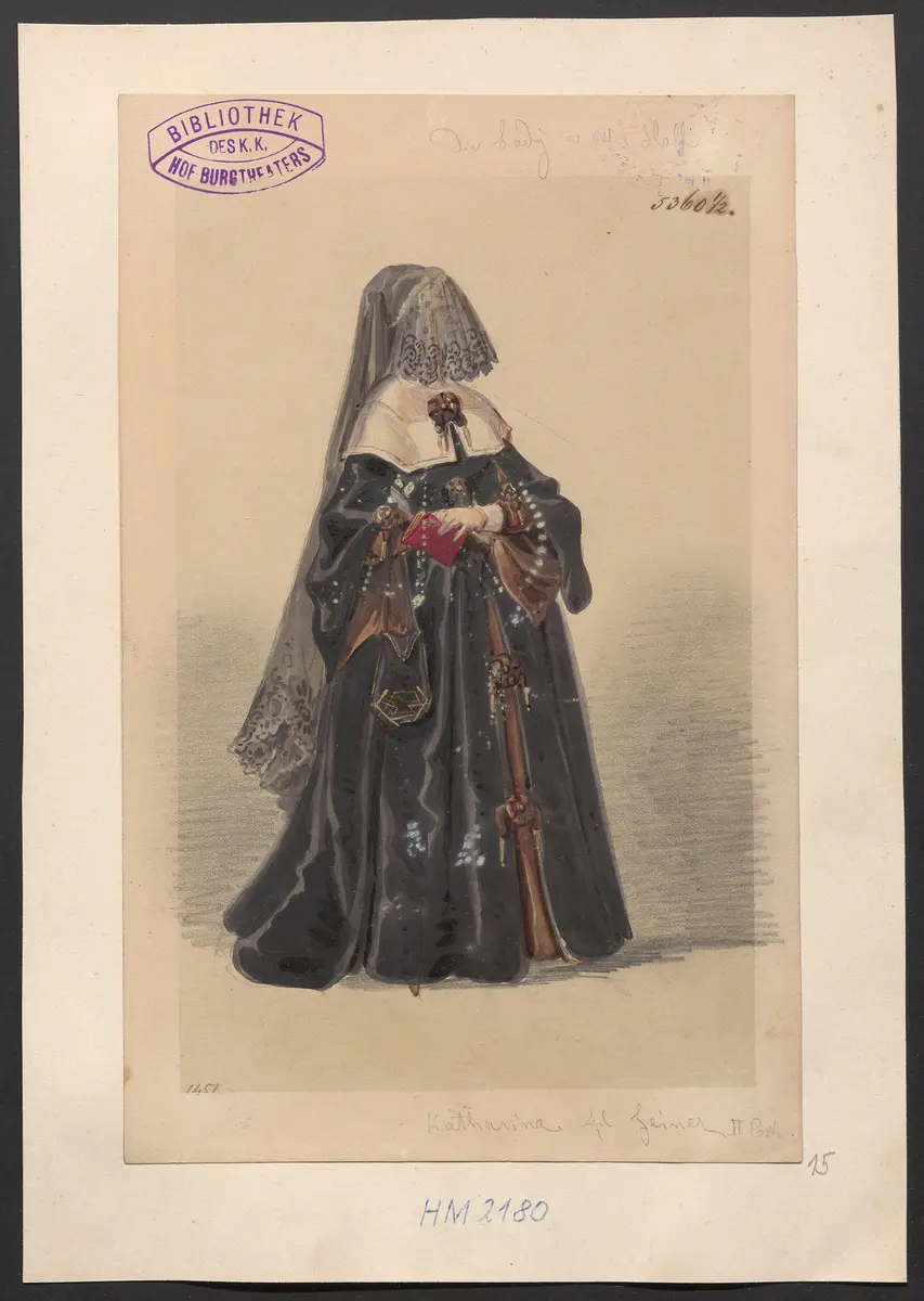 Die Lady von Worsley-Hall, Titel der Serie: Figurinen des k.k. Hof-Burgtheaters