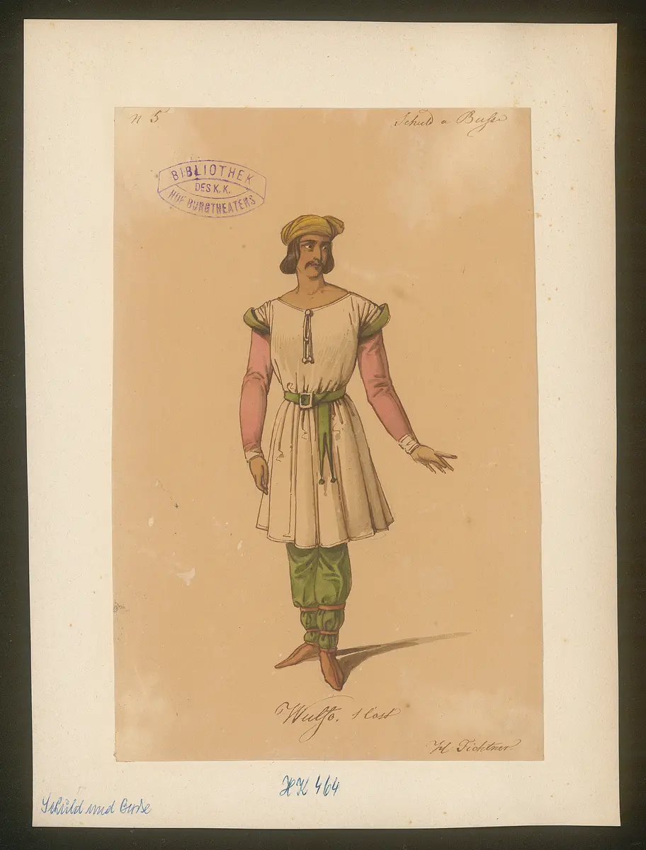 Schuld und Buße, Originaltitel: Genovefa, Titel der Serie: Figurinen des k.k. Hof-Burgtheaters