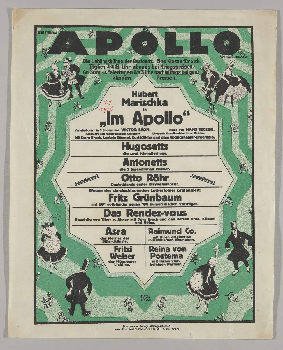 Ben Tieber's Apollo Varieté-Theater, Verweis auf Stücktitel: Im Apollo, Verweis auf Stücktitel: Das Rendez-vous