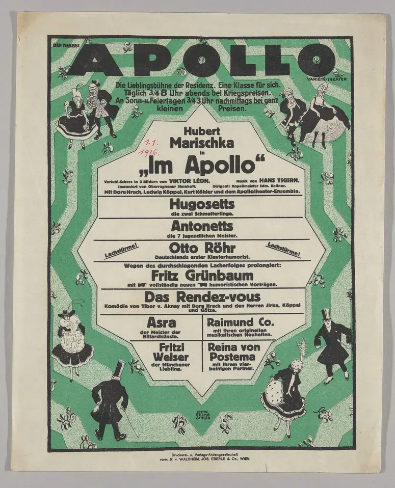 Ben Tieber's Apollo Varieté-Theater, Verweis auf Stücktitel: Im Apollo, Verweis auf Stücktitel: Das Rendez-vous