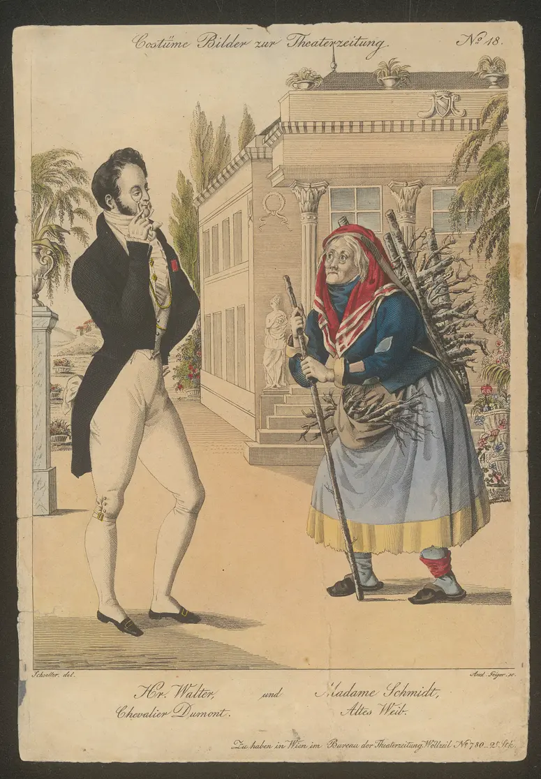 Der Verschwender, Titel der Serie: Costume-Bild, Name der Zeitschrift: Wiener Theaterzeitung