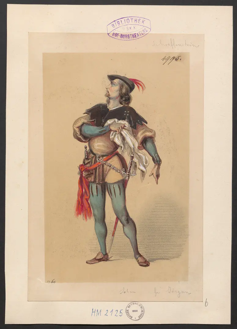 Die Familie Schroffenstein, Alternativtitel: Die Waffenbrüder, Titel der Serie: Figurinen des k.k. Hof-Burgtheaters