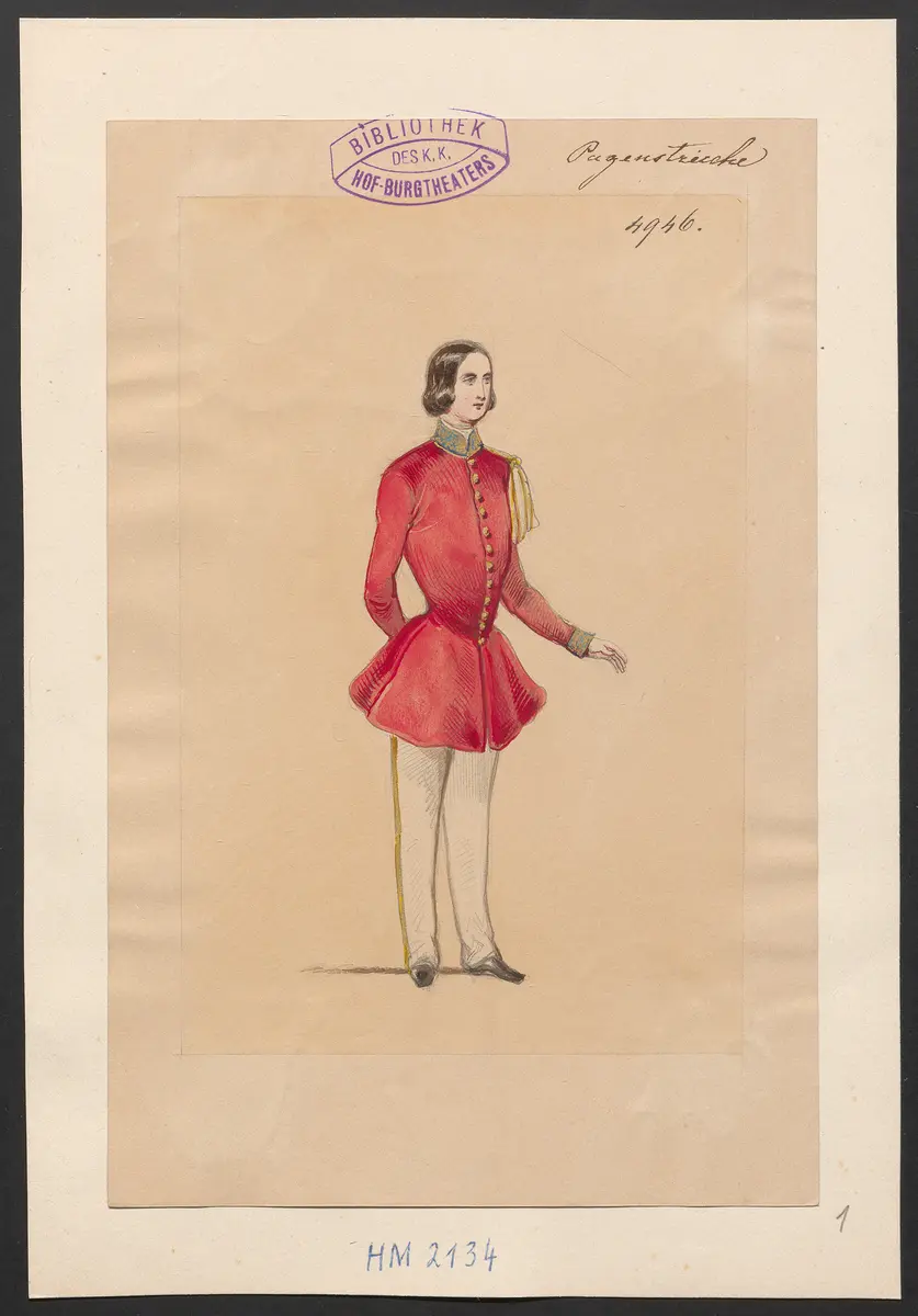 Pagenstreiche, Titel der Serie: Figurinen des k.k. Hof-Burgtheaters
