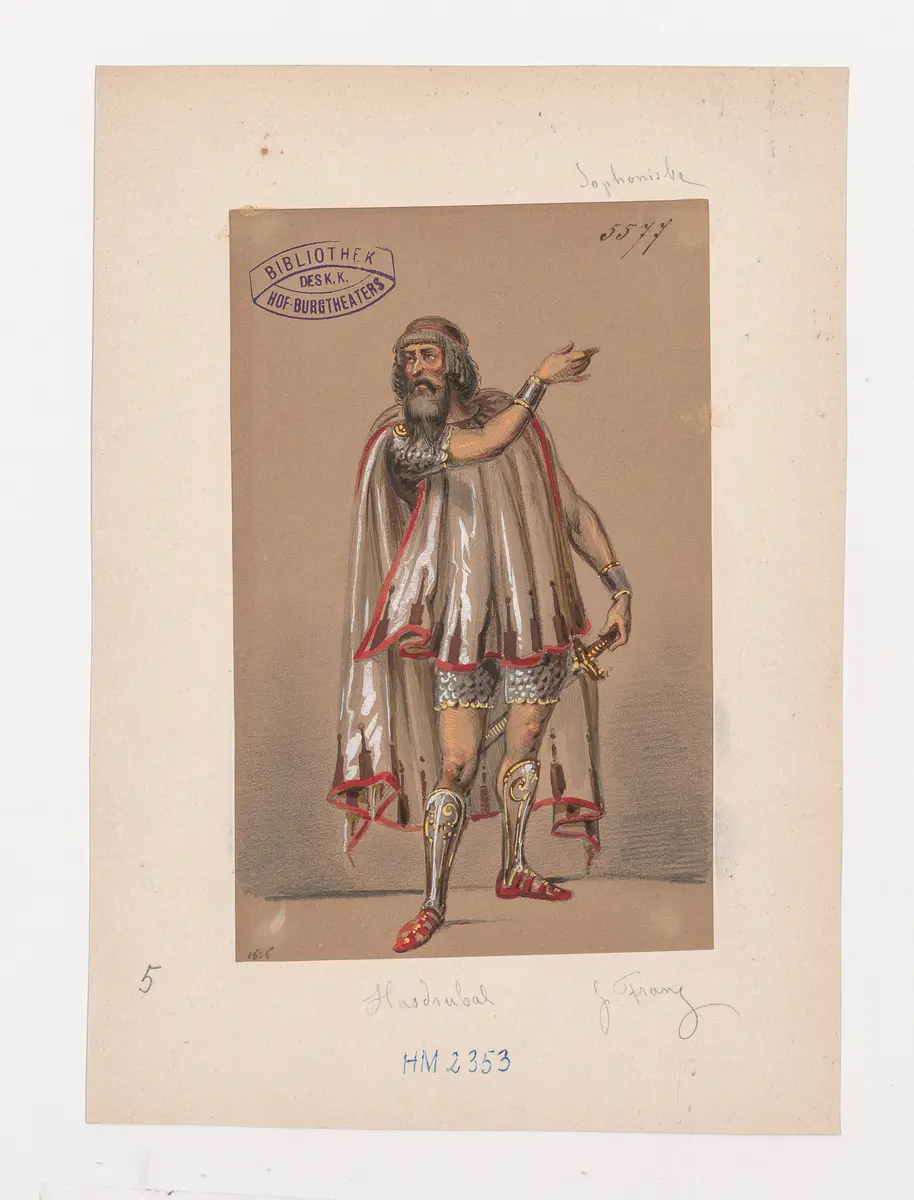 Sophonisbe, Titel der Serie: Figurinen des k.k. Hof-Burgtheaters