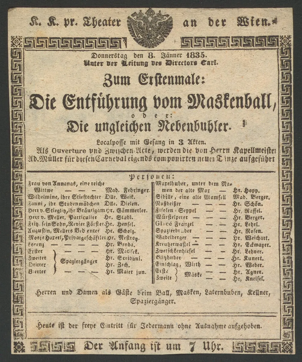 Die Entführung vom Maskenball, oder Die ungleichen Nebenbuhler