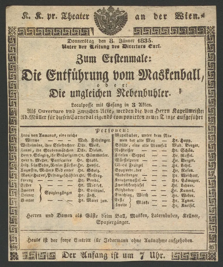 Die Entführung vom Maskenball, oder Die ungleichen Nebenbuhler