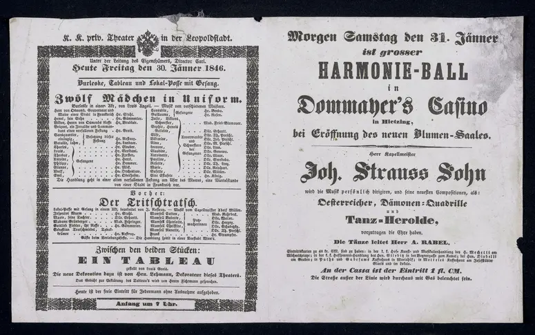 Zwölf Mädchen in Uniform, Der Tritschtratsch, HARMONIE-BALL in Dommayer's Casino in Hietzing, bei Eröffung des neuen Blumensaales