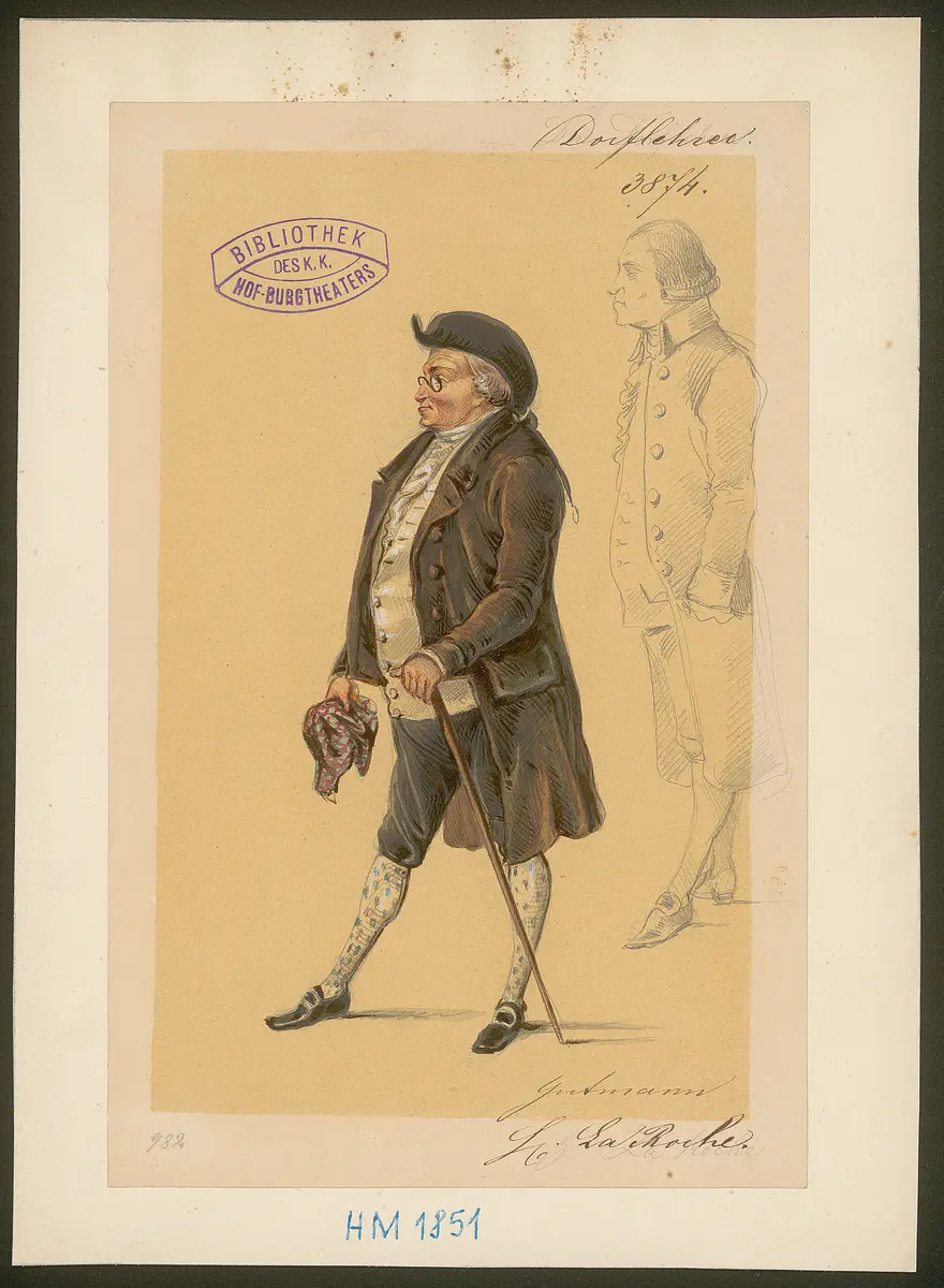 Der Dorflehrer, Titel der Serie: Figurinen des k.k. Hof-Burgtheaters