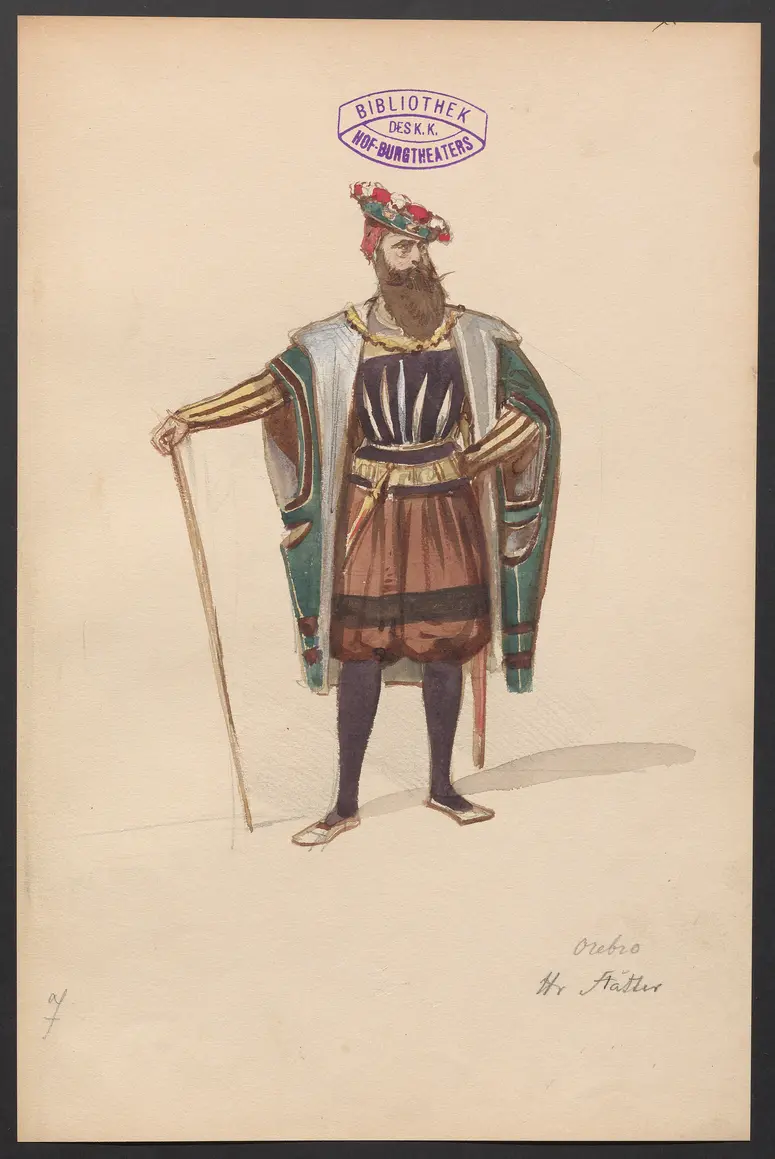 Gustav Wasa, oder Maske für Maske, Titel der Serie: Figurinen des k.k. Hof-Burgtheaters