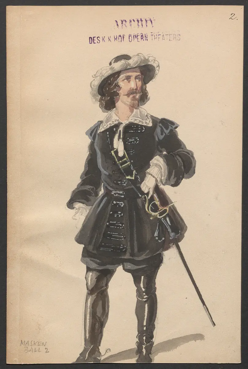 Ein Maskenball, Originaltitel: Un ballo in maschera, Titel der Serie: Figurinen des k.k. Hofoperntheaters