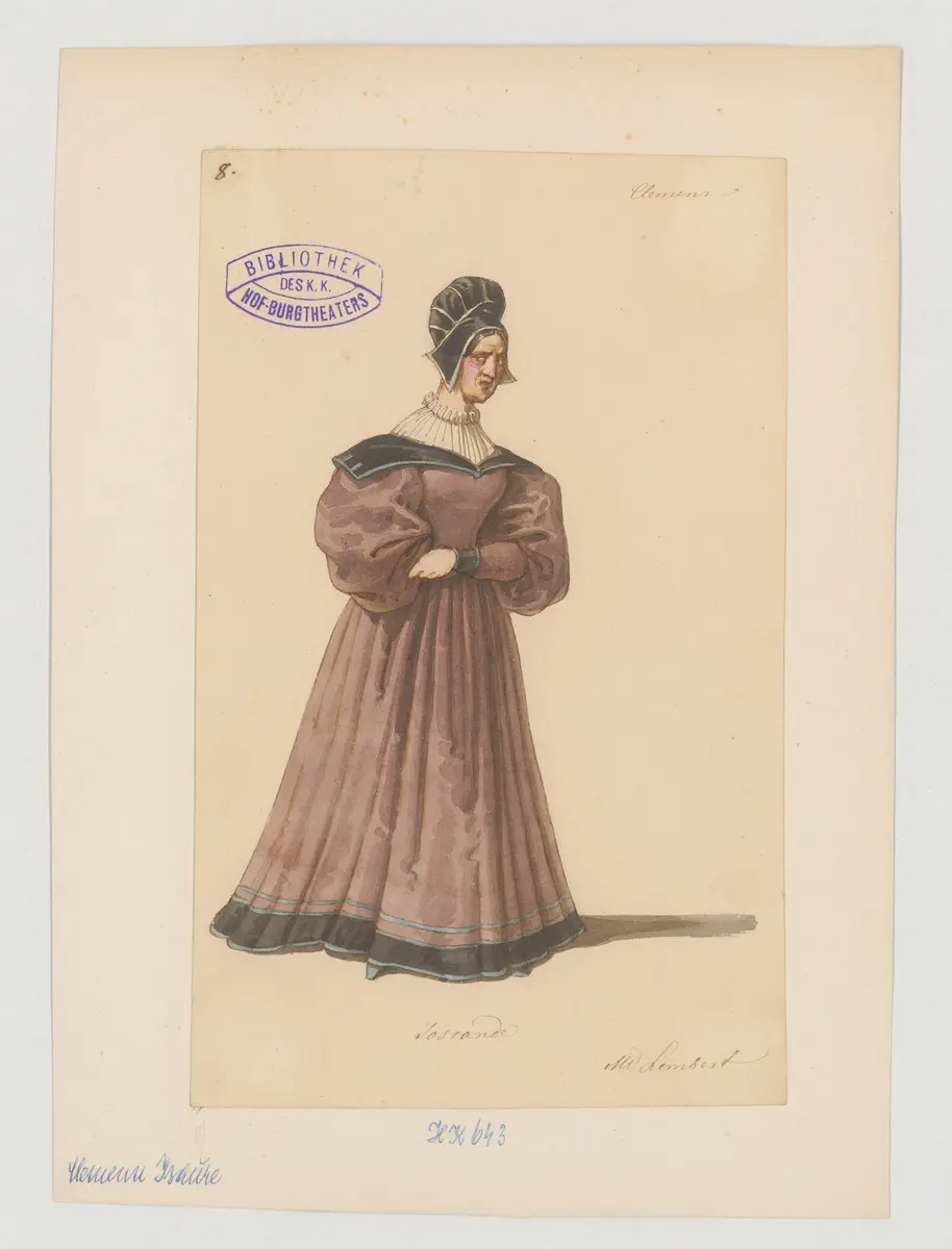 Clemence Isaure, Titel der Serie: Figurinen des k.k. Hof-Burgtheaters