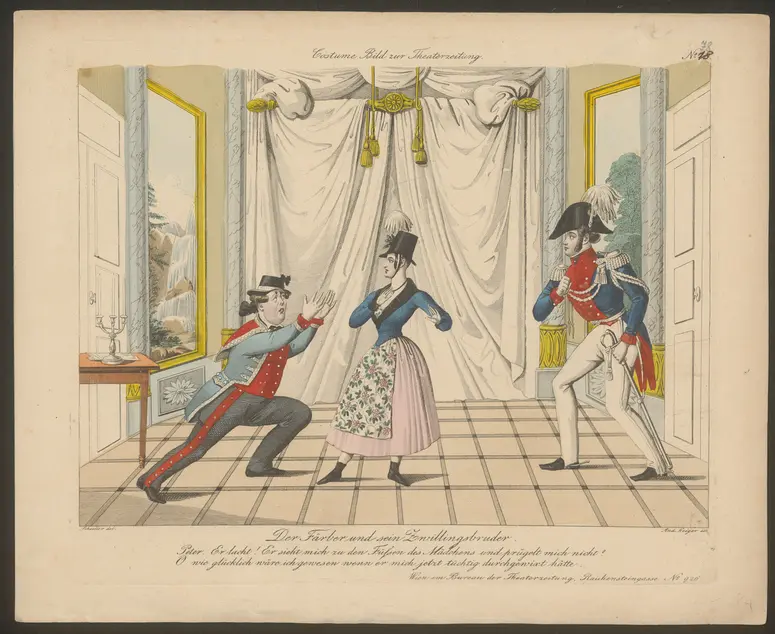 Der Färber und sein Zwillingsbruder, Titel der Serie: Costume-Bild, Name der Zeitschrift: Wiener Theaterzeitung