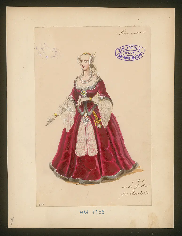 Struensee und die Deutschen in Dänemark, Titel der Serie: Figurinen des k.k. Hof-Burgtheaters