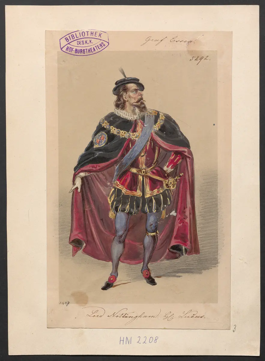 Graf Essex, Titel der Serie: Figurinen des k.k. Hof-Burgtheaters