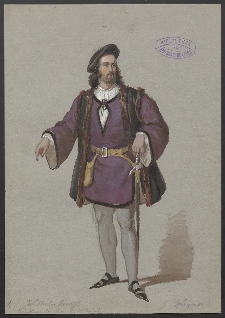 Der Zunftmeister von Nürnberg, Titel der Serie: Figurinen des k.k. Hof-Burgtheaters